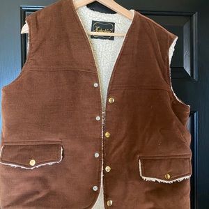 COPY - Vintage 1970s corduroy/sheep skin vest lar…